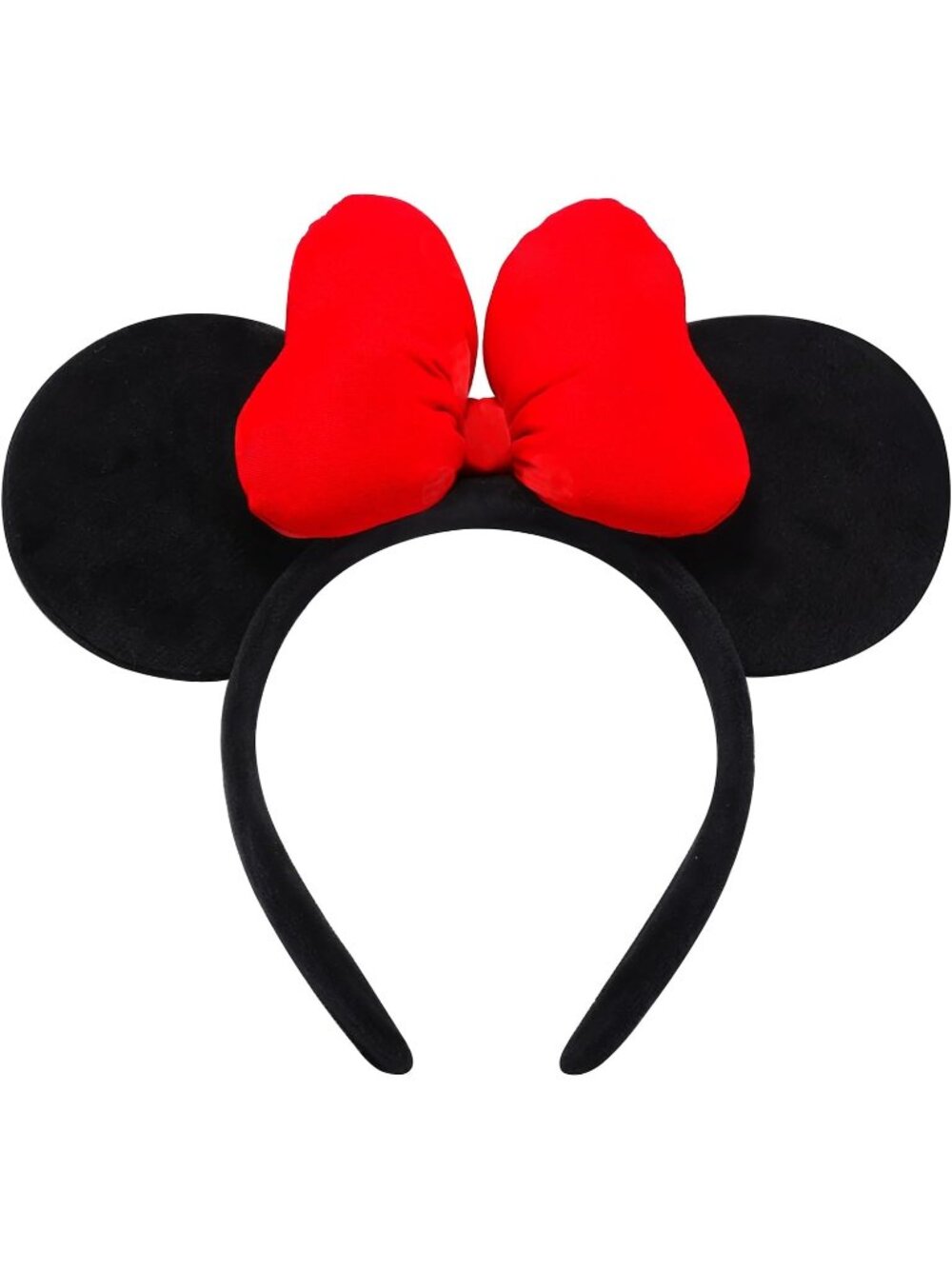 Women's Dark Pink Casual Handmade Polka Dot Bow Mickey Mouse Headband